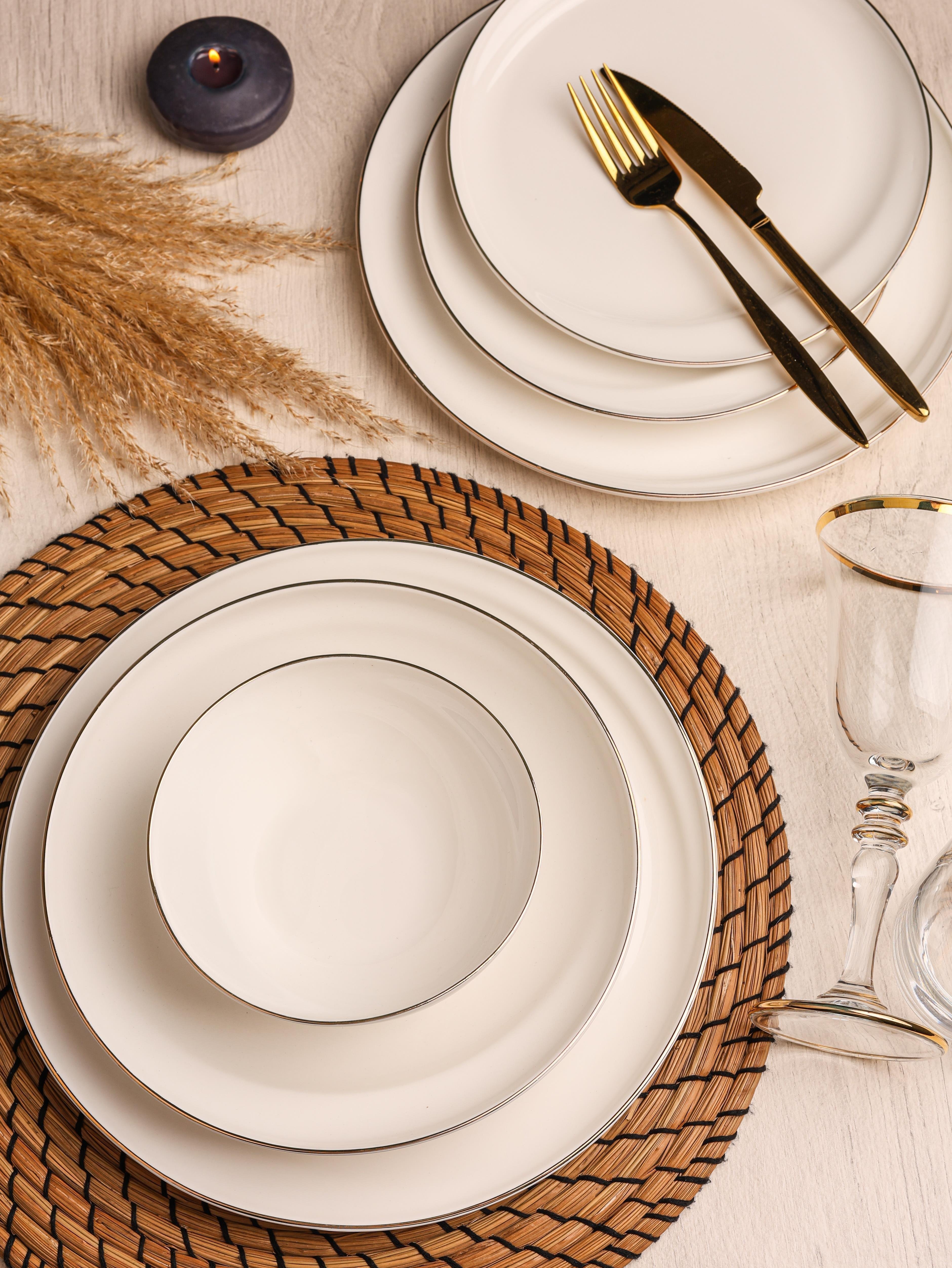 ROYAL CHARME PERLA GOLD YALDIZLI 24 PARÇA PORSELEN YEMEK TAKIMI