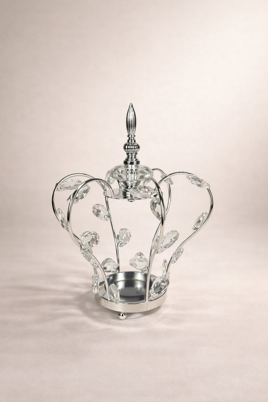 Taşlı Gümüş Şamdan 30 cm
