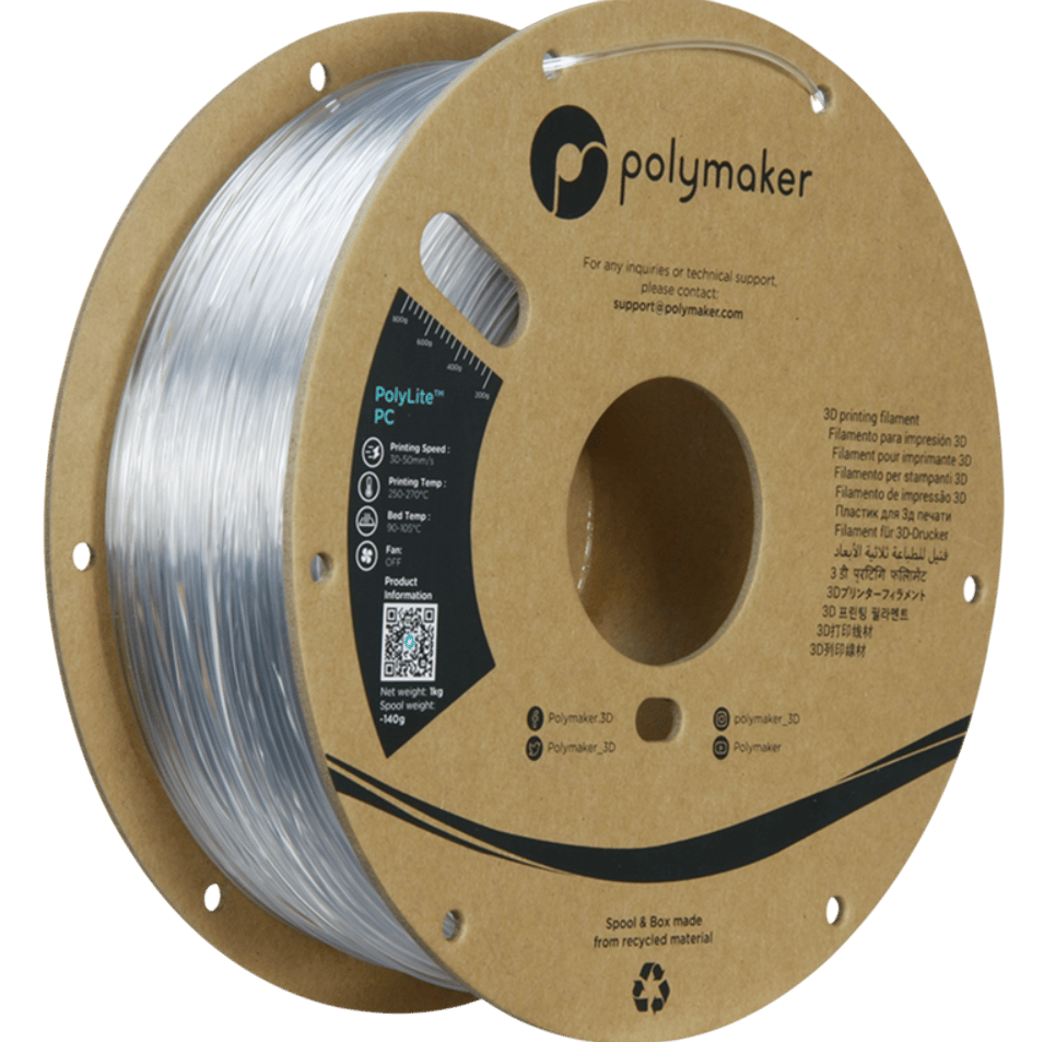 PolyLite PC Saydam Filament – Şeffaf 3D Baskı | 1 kg 1.75mm