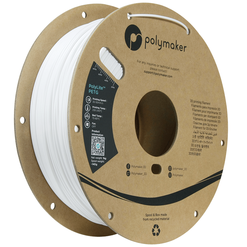 PolyLite PETG Filament Beyaz – 1 kg 1.75mm