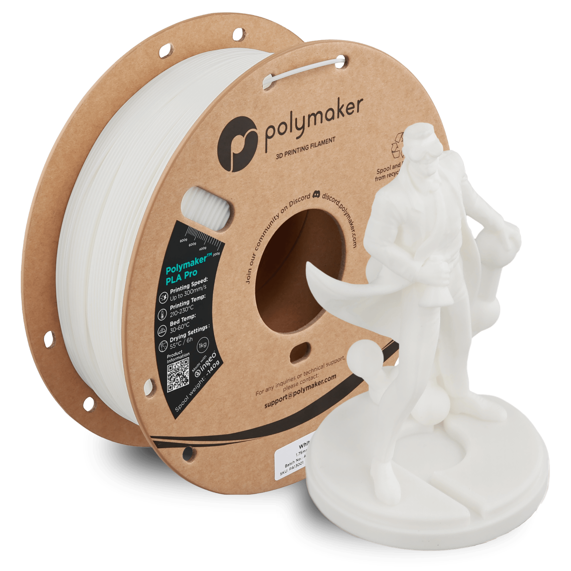 Polymaker PLA Pro Filament Beyaz - 1kg 1.75mm