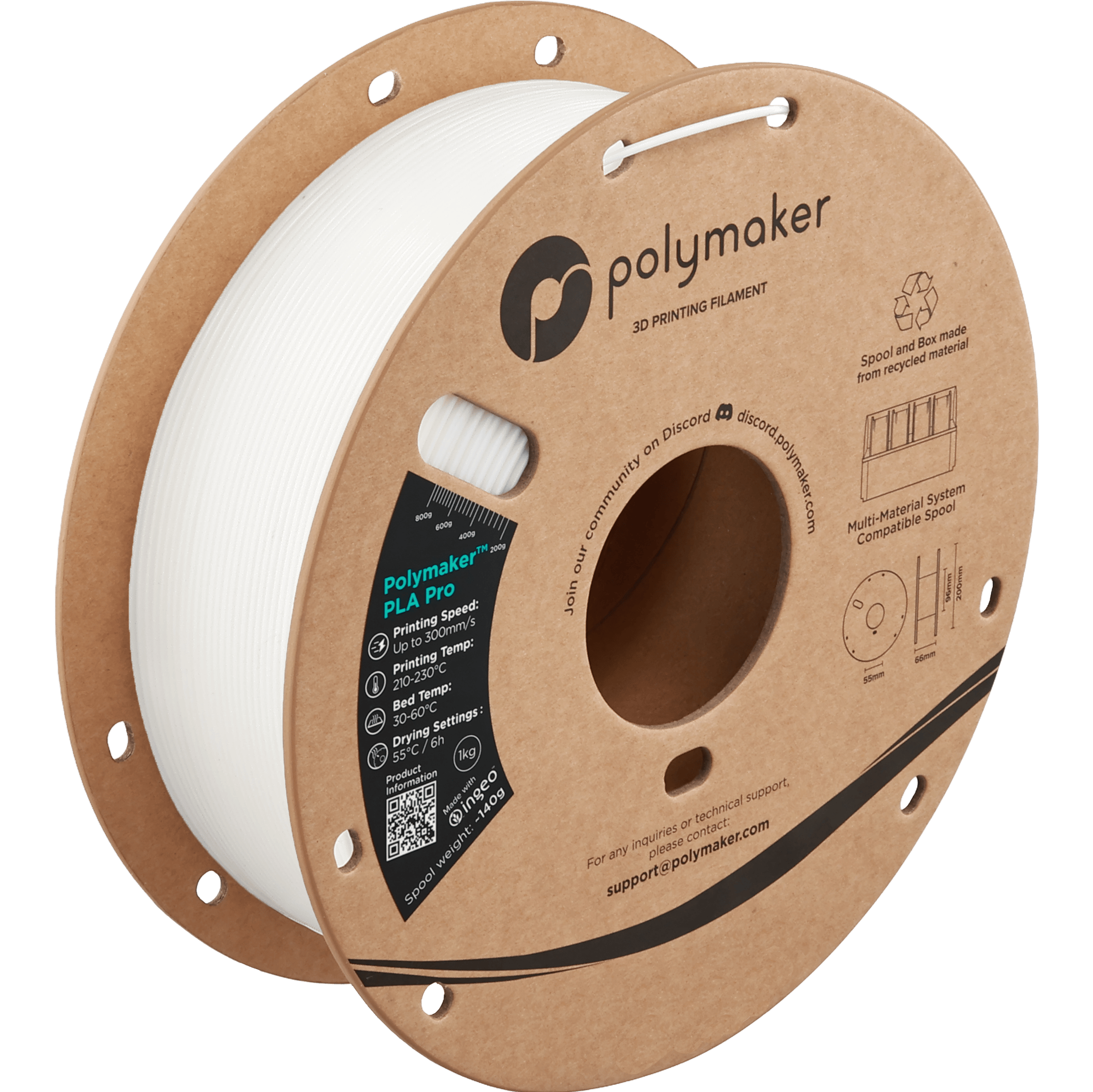 Polymaker PLA Pro Filament Beyaz - 1kg 1.75mm