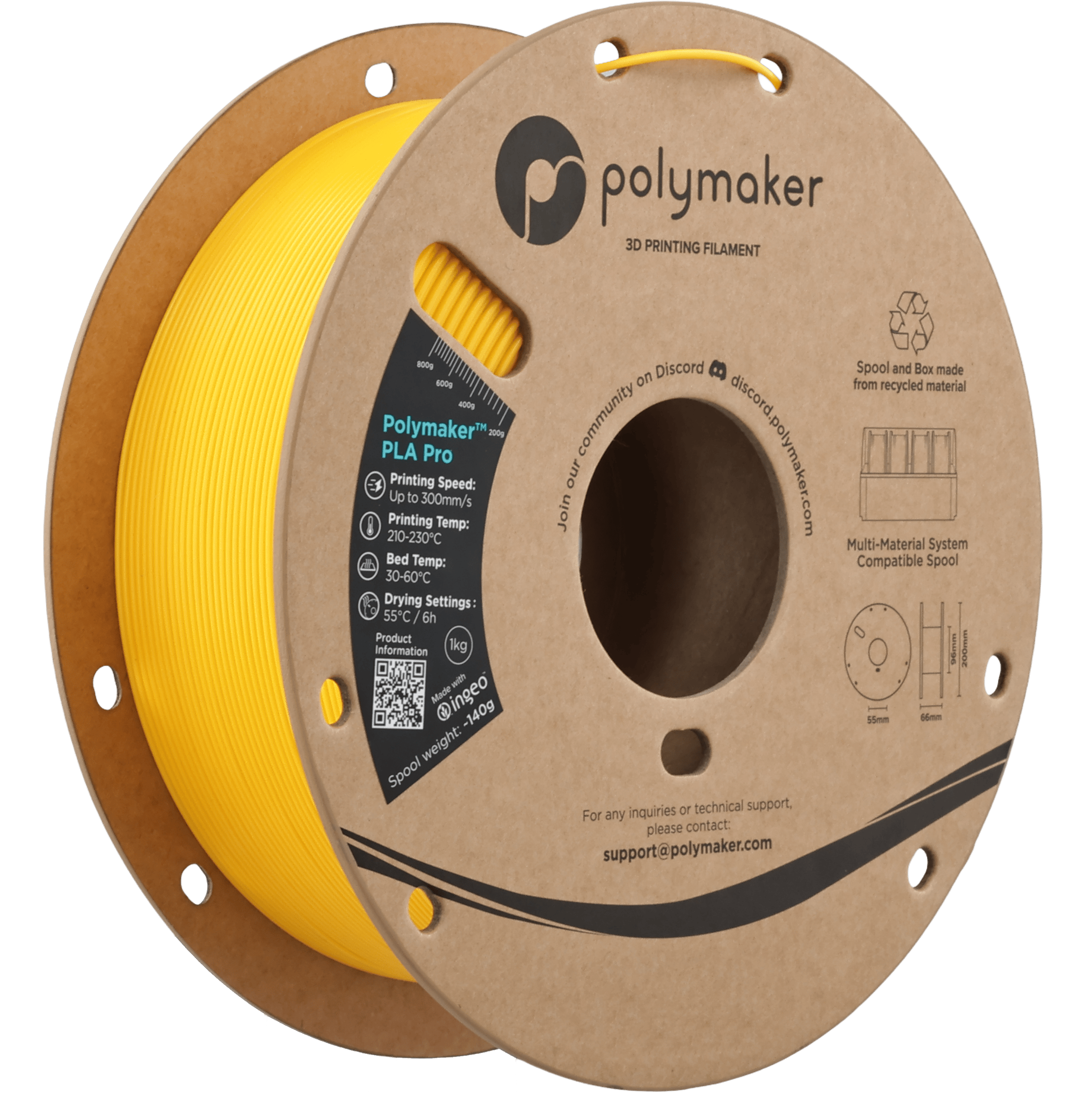 Polymaker PLA Pro Filament Sarı - 1kg 1.75mm