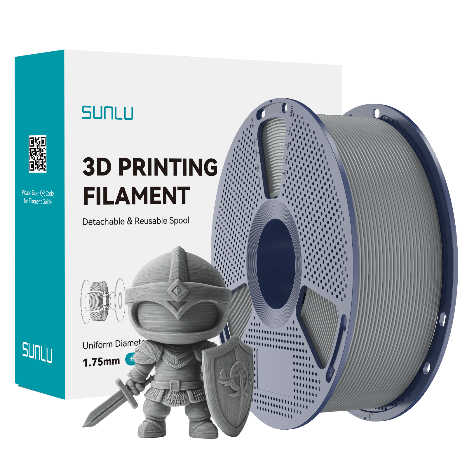 Sunlu PLA+ 2.0 Filament Gri - 1kg 1.75mm