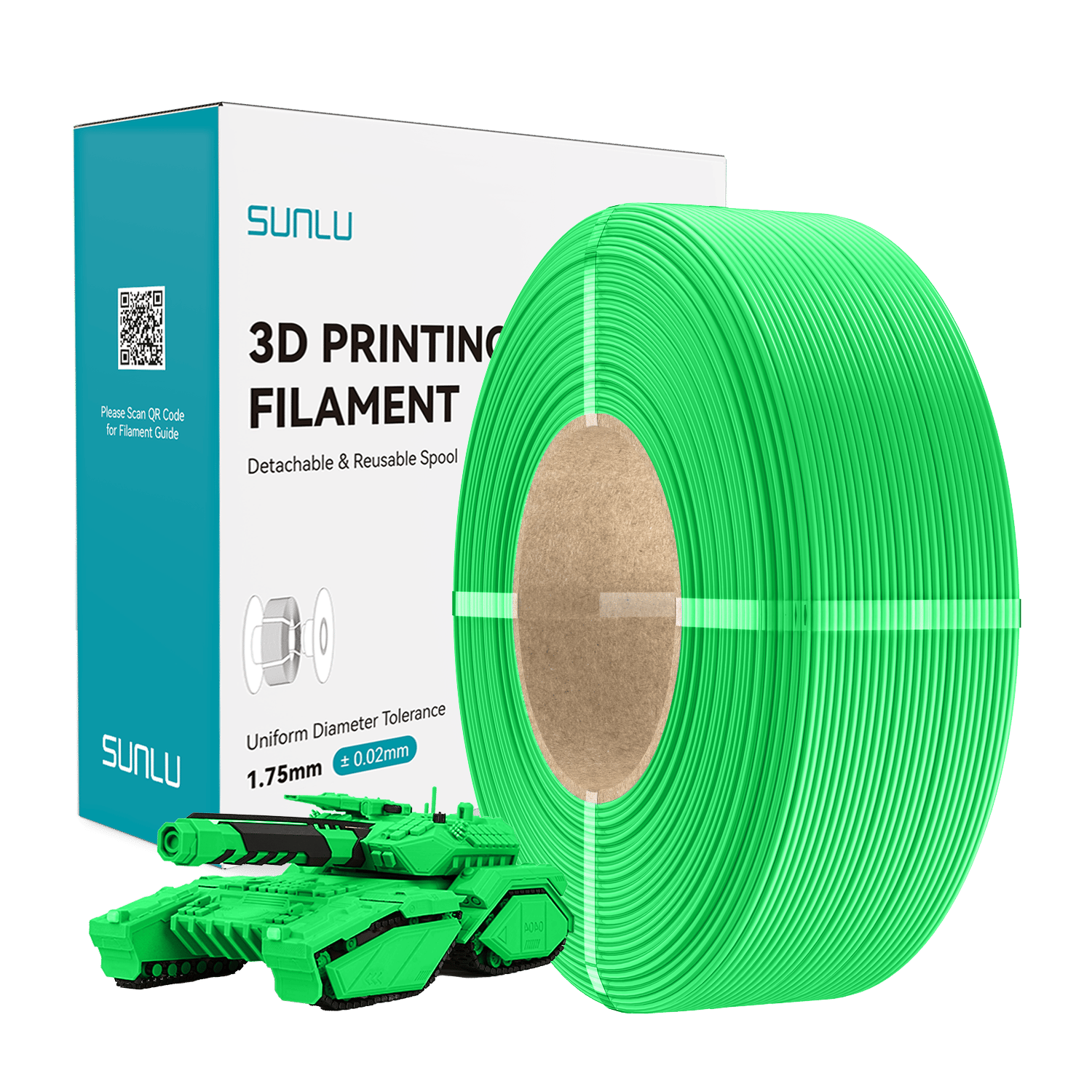 Sunlu Refill PLA Yeşil - 1kg 1.75mm
