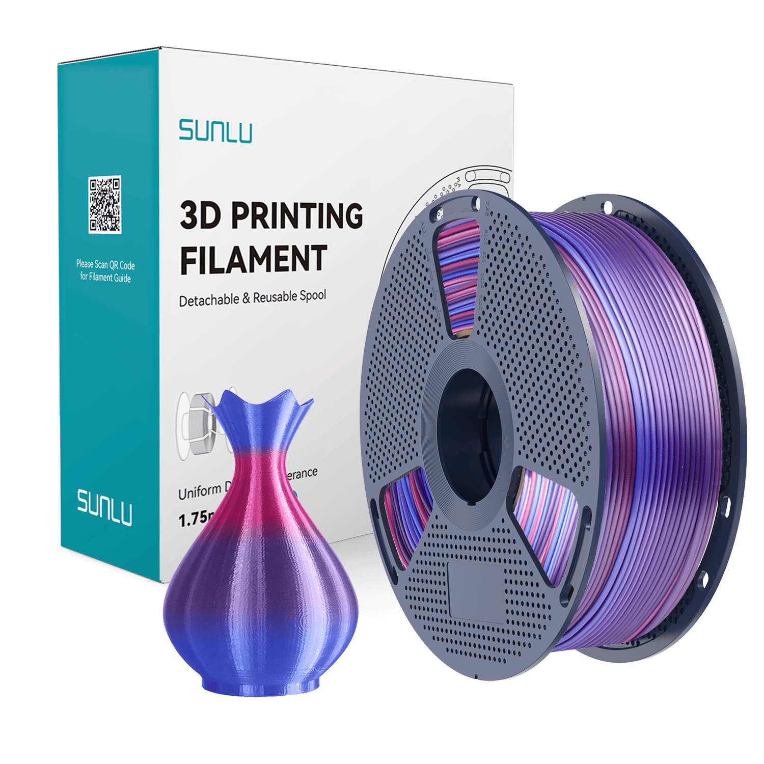 Sunlu Silk PLA+ Filament Gökkuşağı 02 - 1 kg 1.75mm