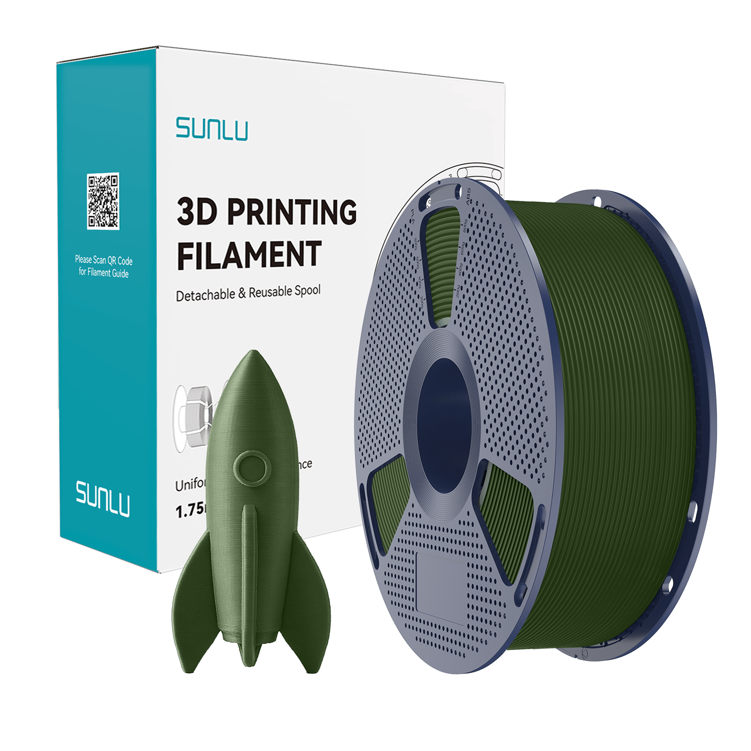 Sunlu Yüksek Hızlı PLA Filament Zeytin Yeşili – 1kg 1.75mm