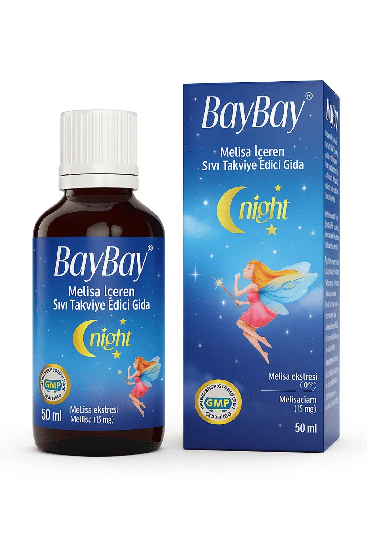 BayBay Night Uyku Problemi Olan Çocuk Ve Yetişkinler İçin Melisa Ve Papatya Özlü Bitkisel Damla 50ml