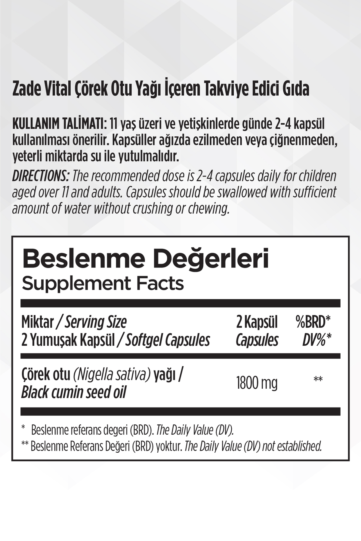 Çörek Otu Yağı 900 mg 60 Kapsül