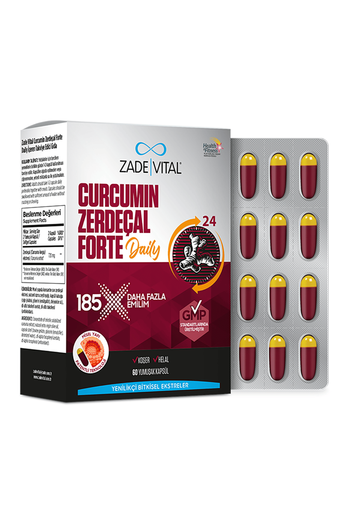 CURCUMIN FORTE DAILY (Standardize Zerdeçal Toprak Altı Gövde ekstresi İçerir) 1 kutu