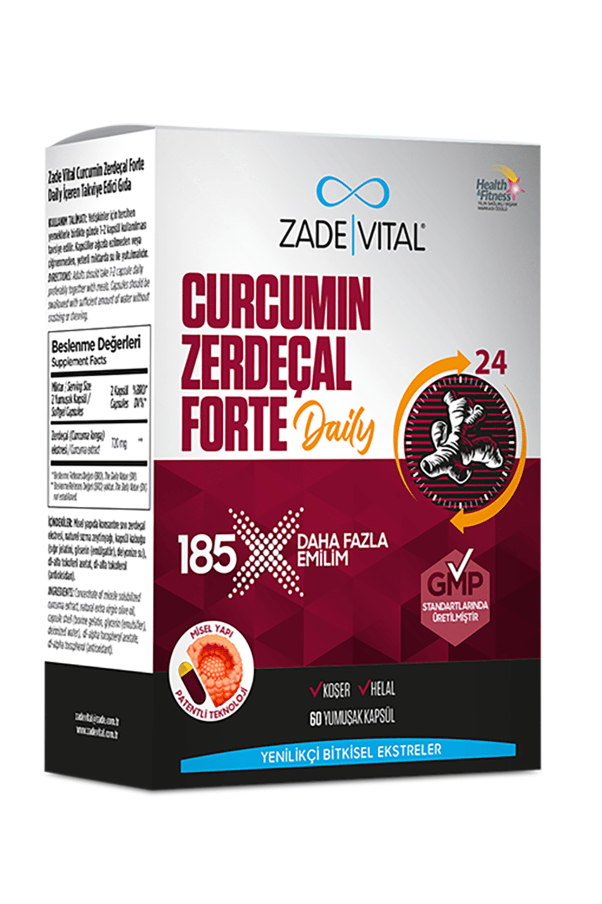 CURCUMIN FORTE DAILY (Standardize Zerdeçal Toprak Altı Gövde ekstresi İçerir) 1 kutu