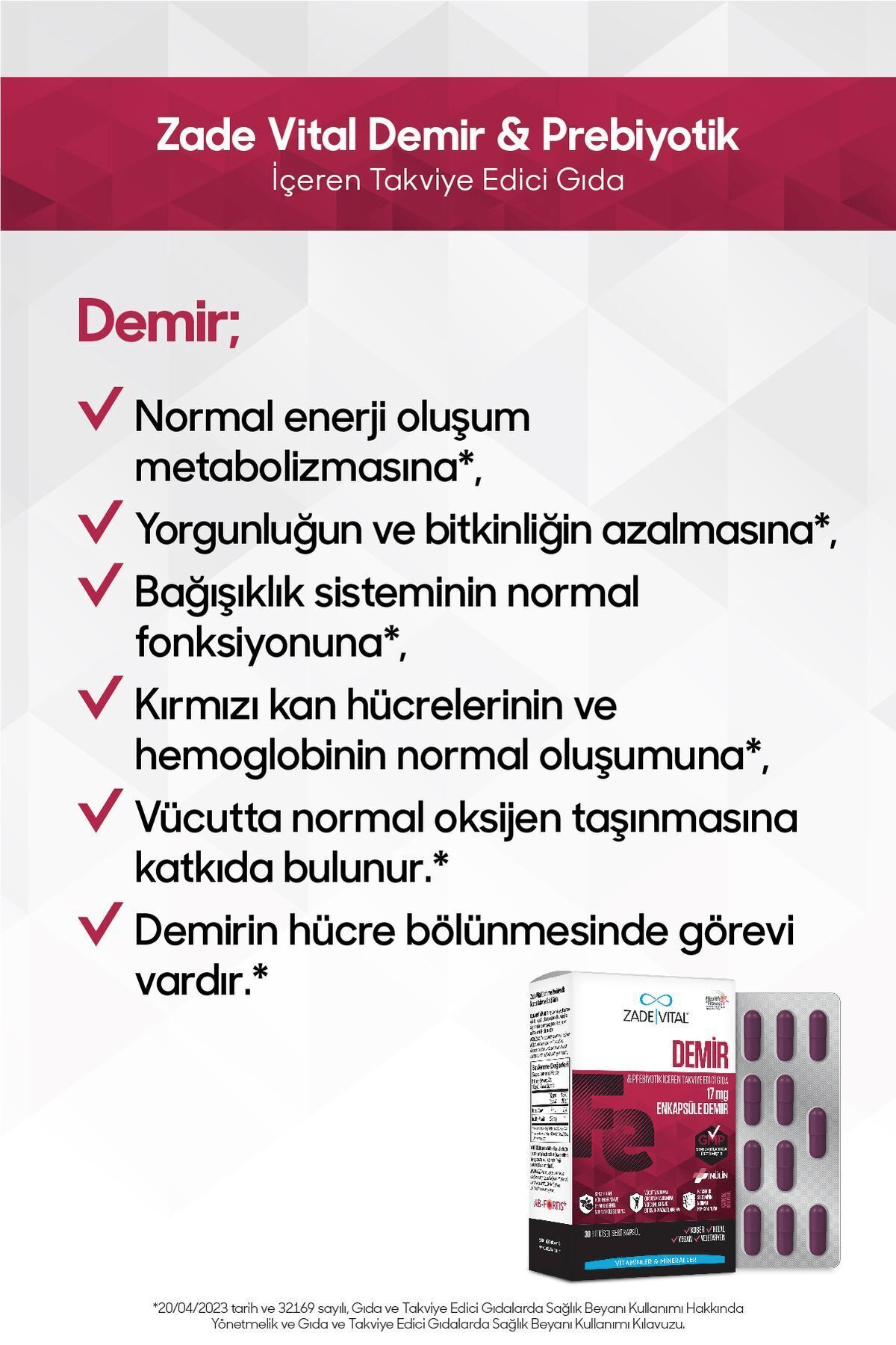 Demir Iron 30 Kapsül