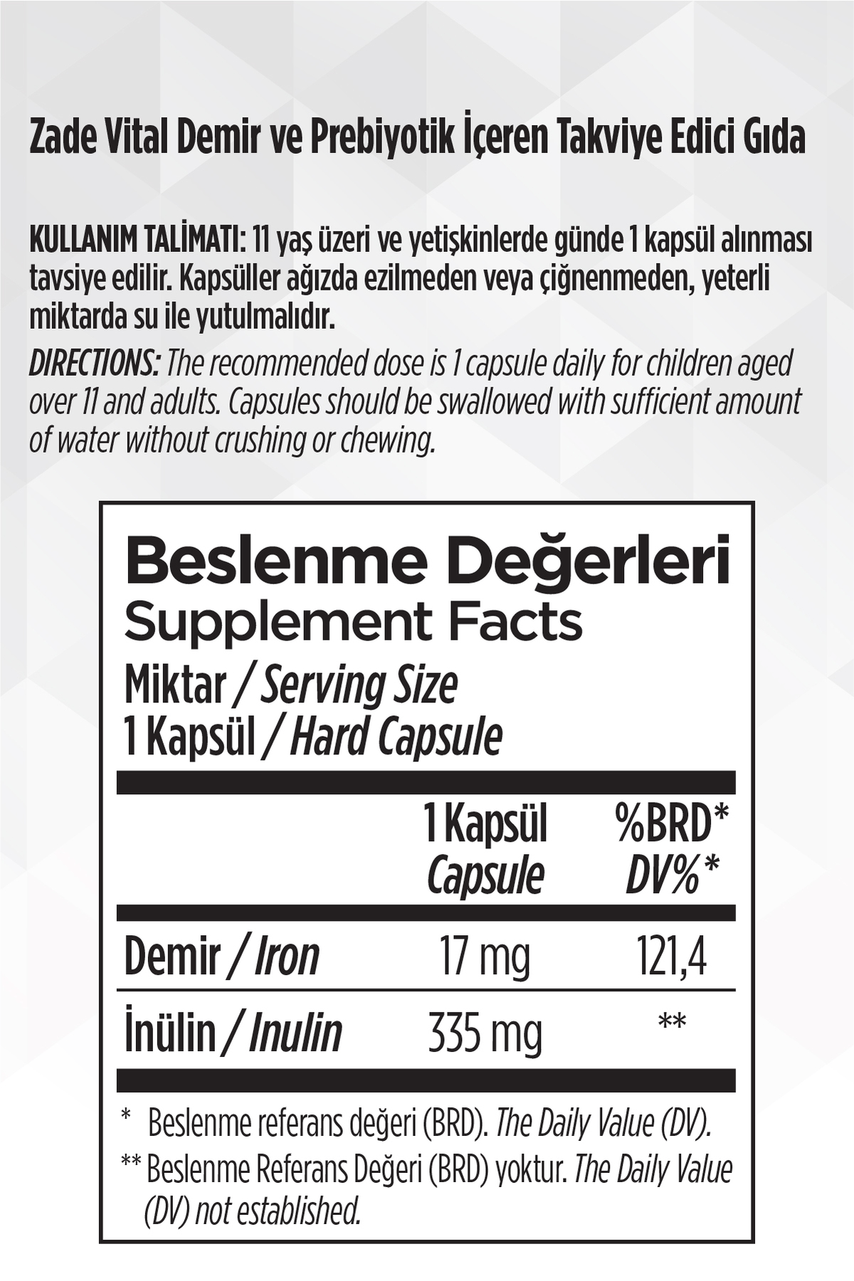 Iron (Demir) 30 Kapsül