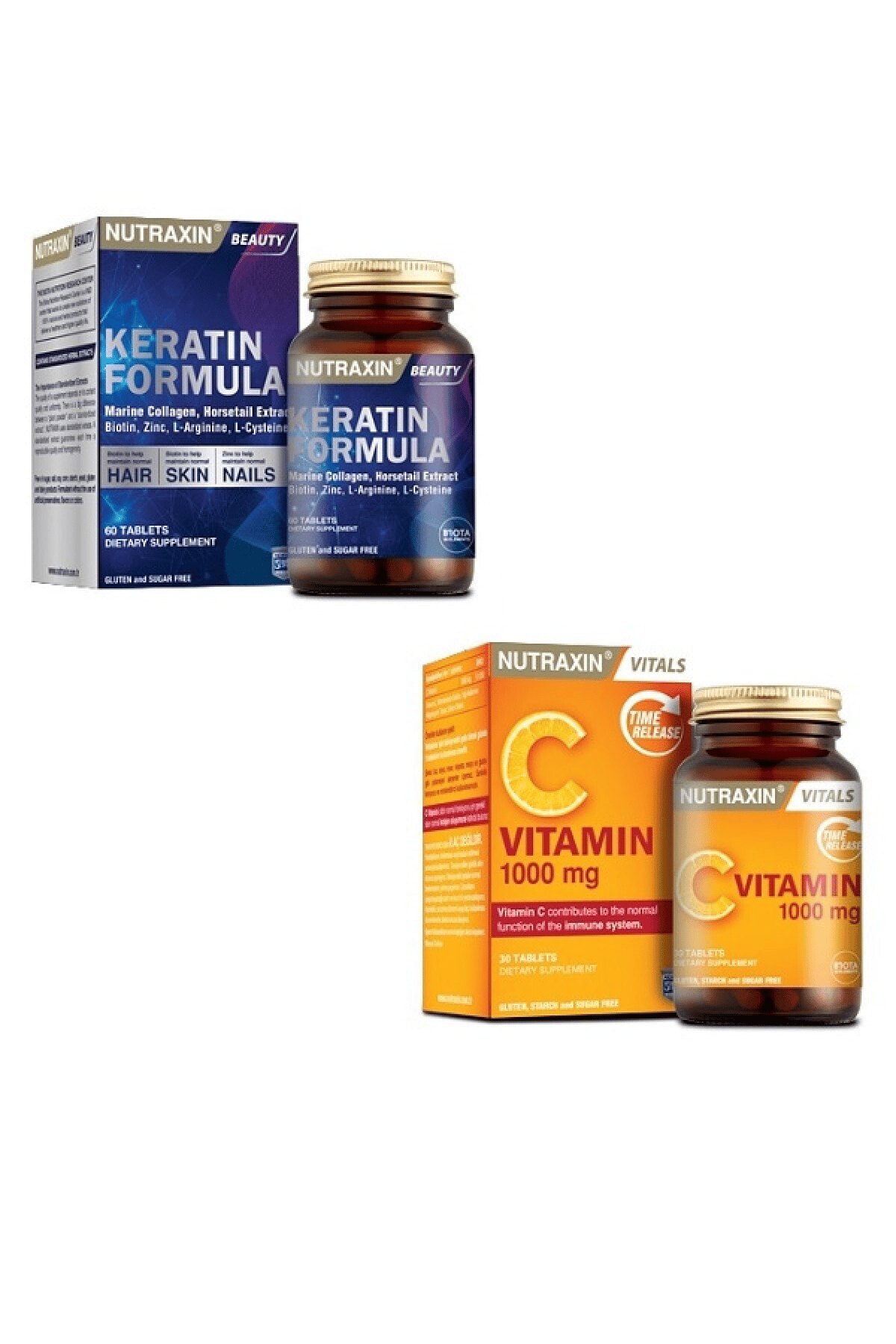 Keratin Formula Bağışıklık Sisteminine Katkıda Bulunan C Vitamini l Askorbik Asit 1000 mg