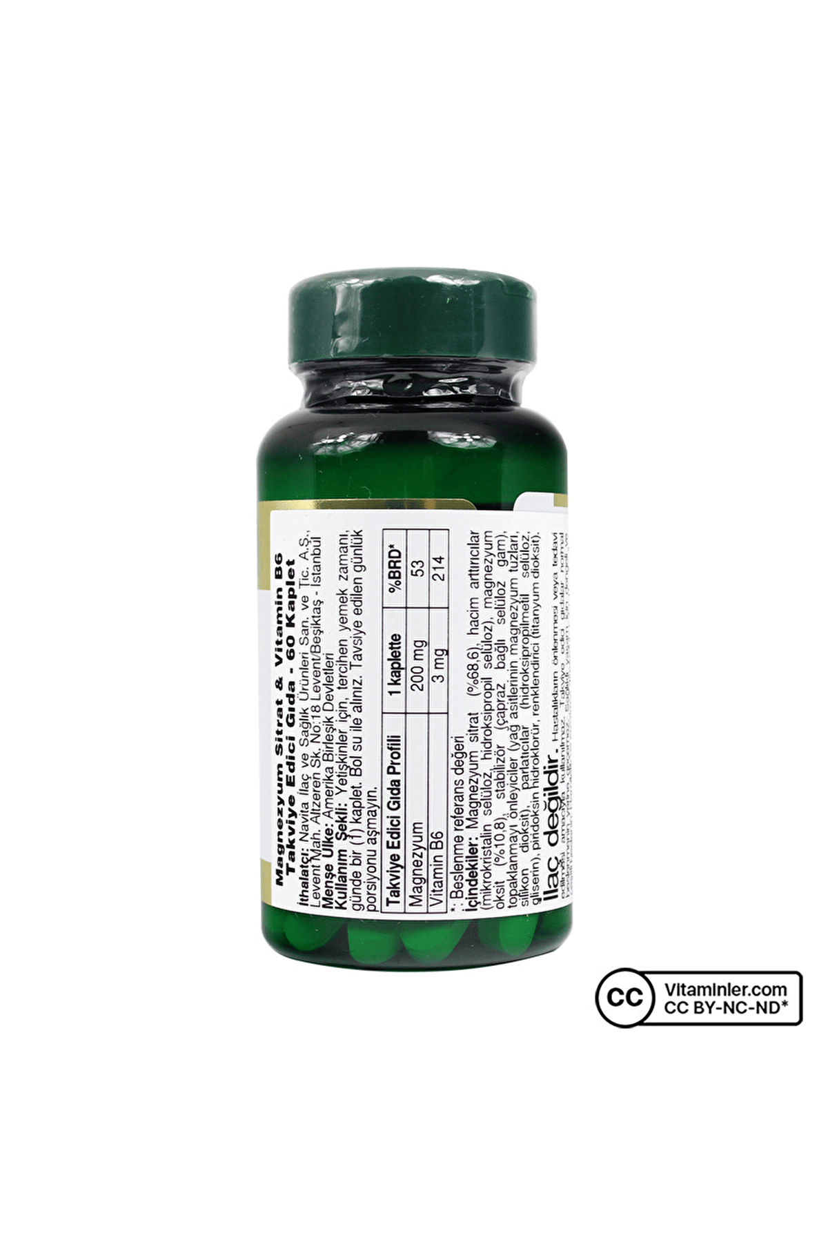 Magnesium Citrate Plus Vitamin B6 60 Tablet