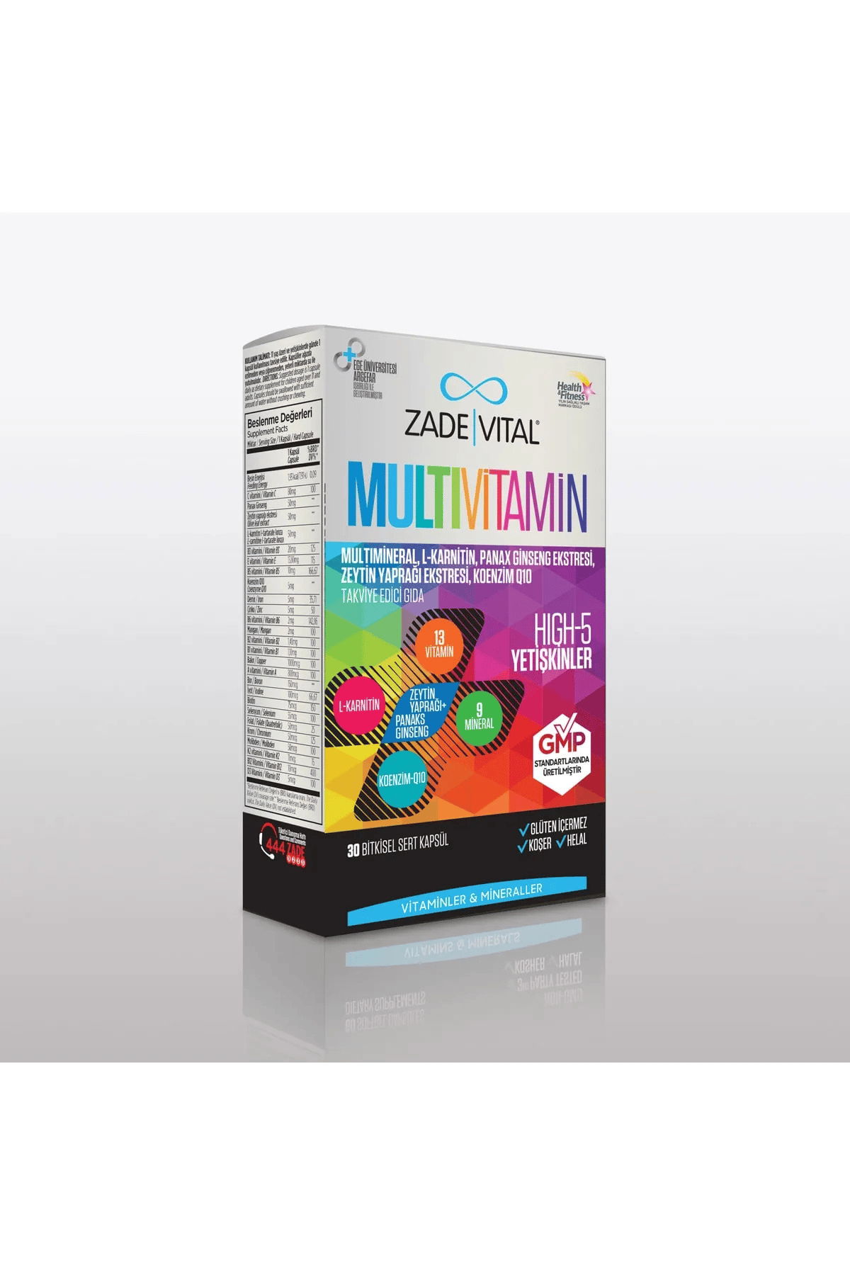 Multivitamin Multimineral (1 Kutu 30 Kapsül) Koenzim Q10, L-karnitin, Panax Ginseng Içerir