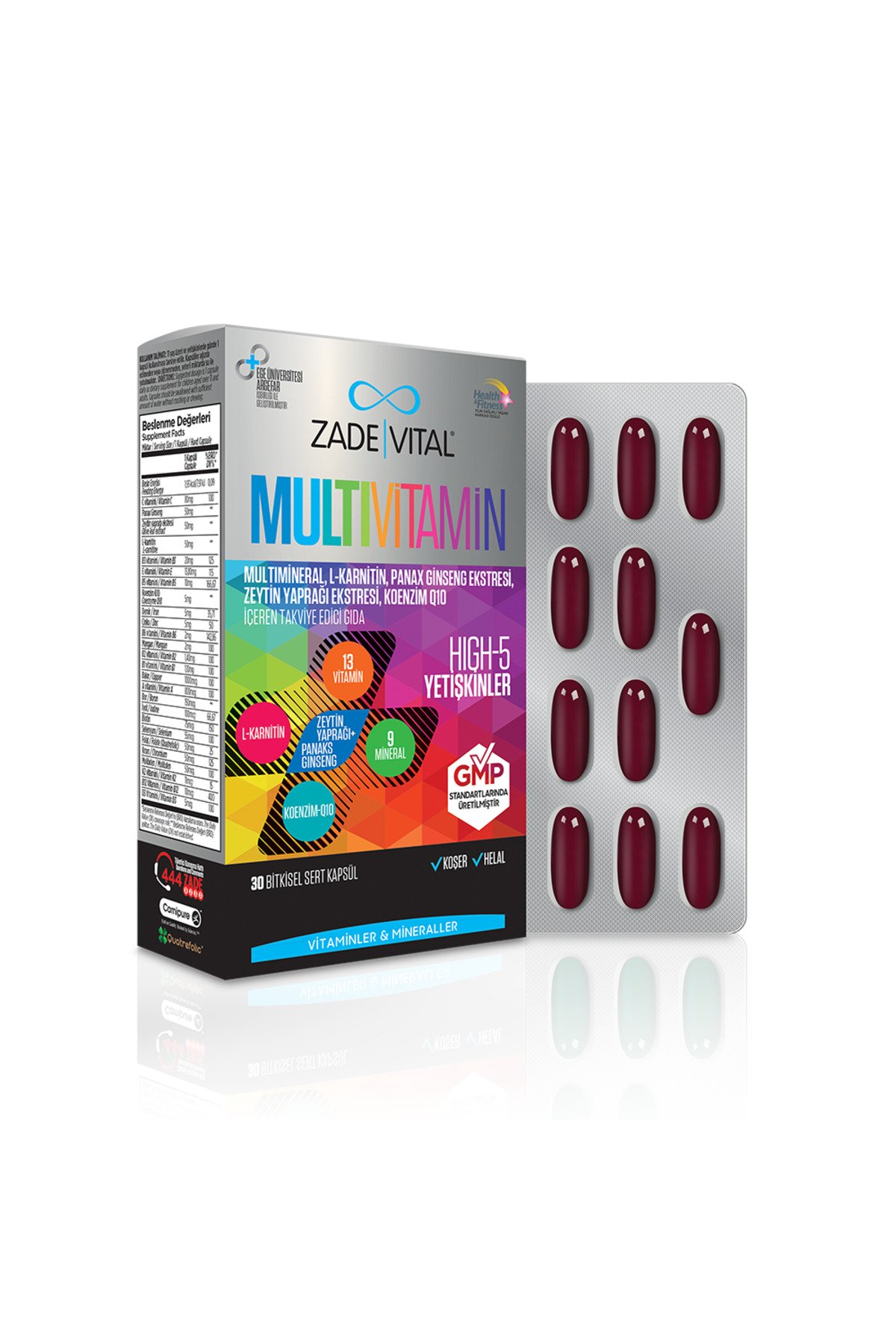 Multivitamin Multimineral (1 Kutu ) Koenzim Q10, L-karnitin, Panax Ginseng Içerir