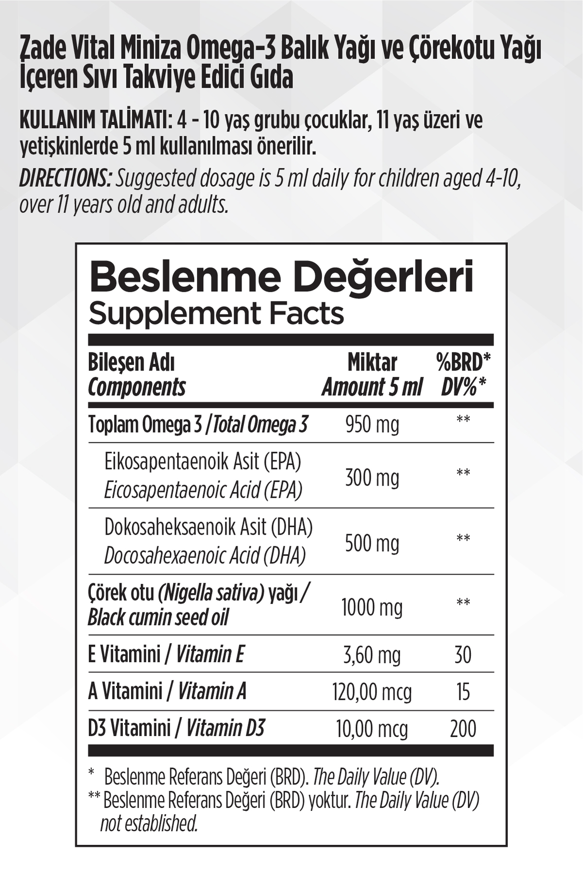 Omega + Çörek Otu Yağı 150 ml