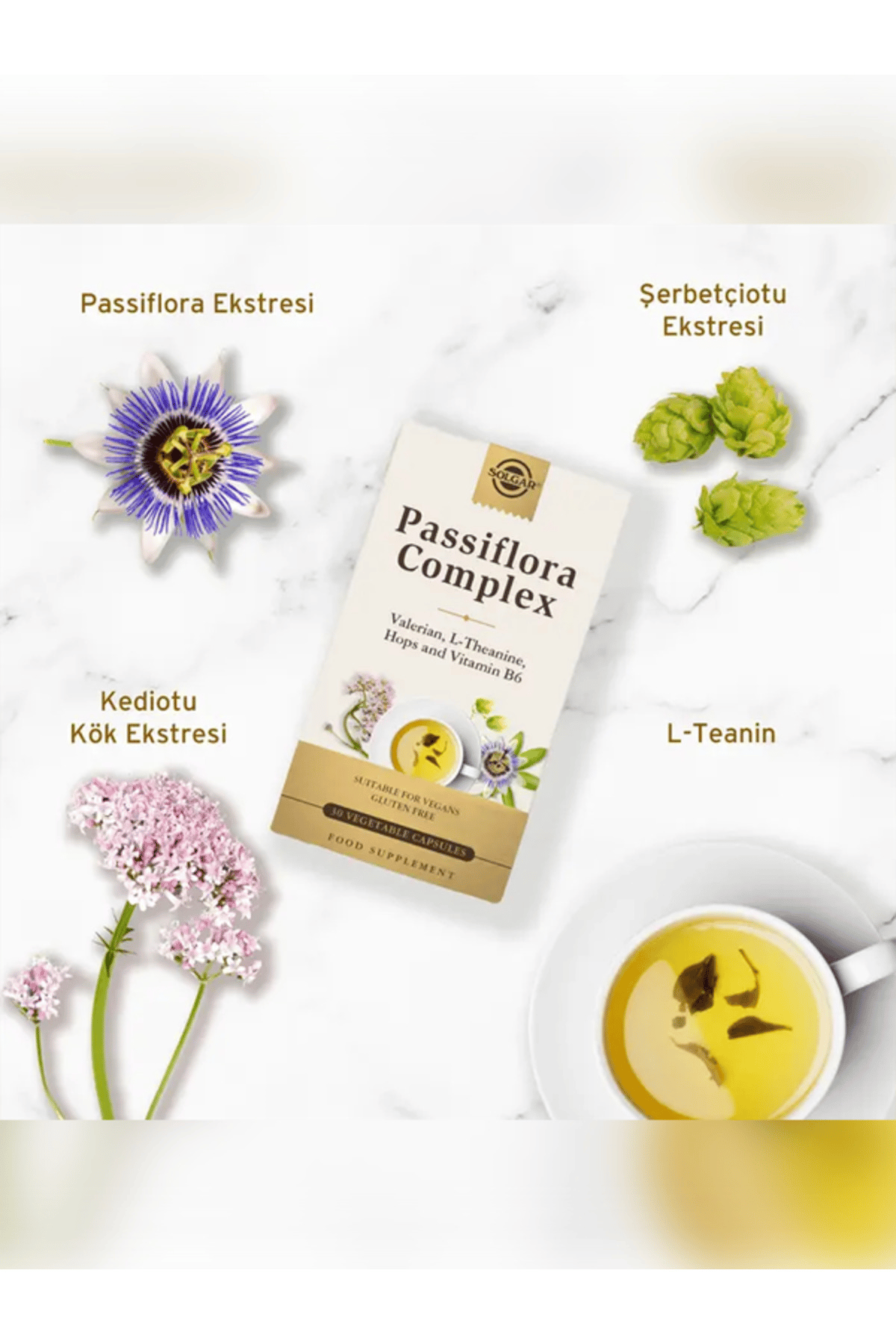 Passiflora Complex (Kediotu, Passiflora ve Şerbetçiotu ekstres) 30 Kapsül