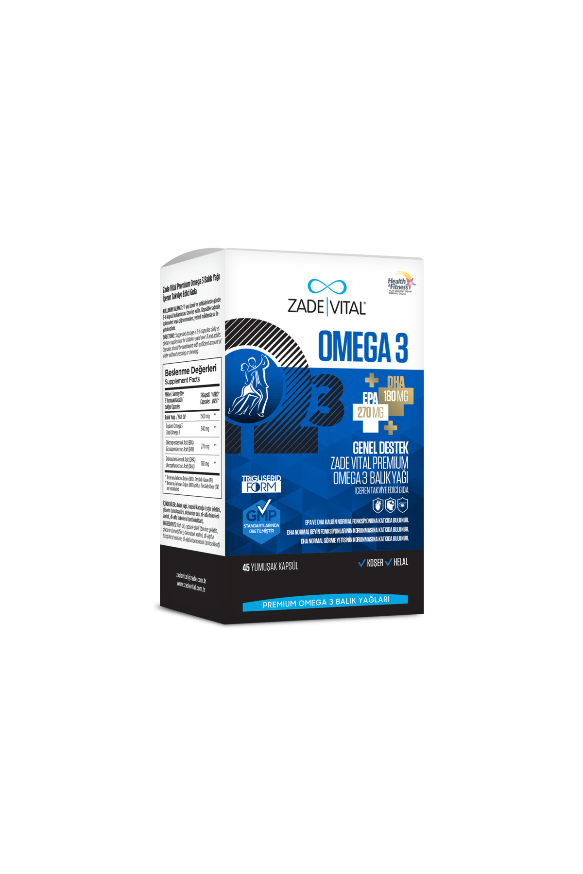 Premium Omega 3 Balık Yağı Genel Destek 45 Kapsül