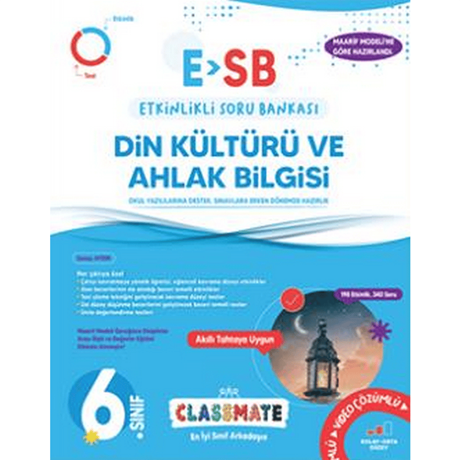 6. Sınıf Classmate Din Kültürü Ve Ahlak Bilgisi Etkinlikli Soru Bankası