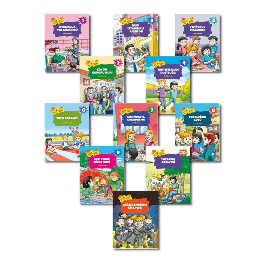 Bizim Nuri Hikaye Seti (10 Kitap + Değerlendirme Soruları) Ay Çocuk