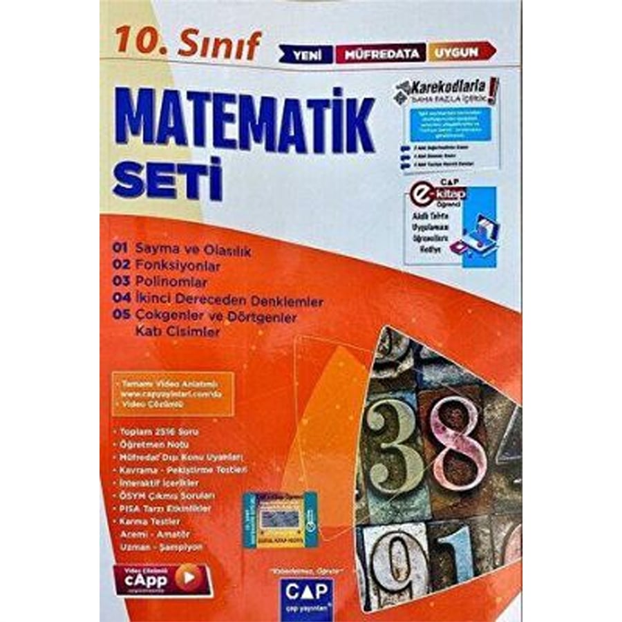 Çap Yayınları 10. Sınıf Anadolu Lisesi Matematik Seti