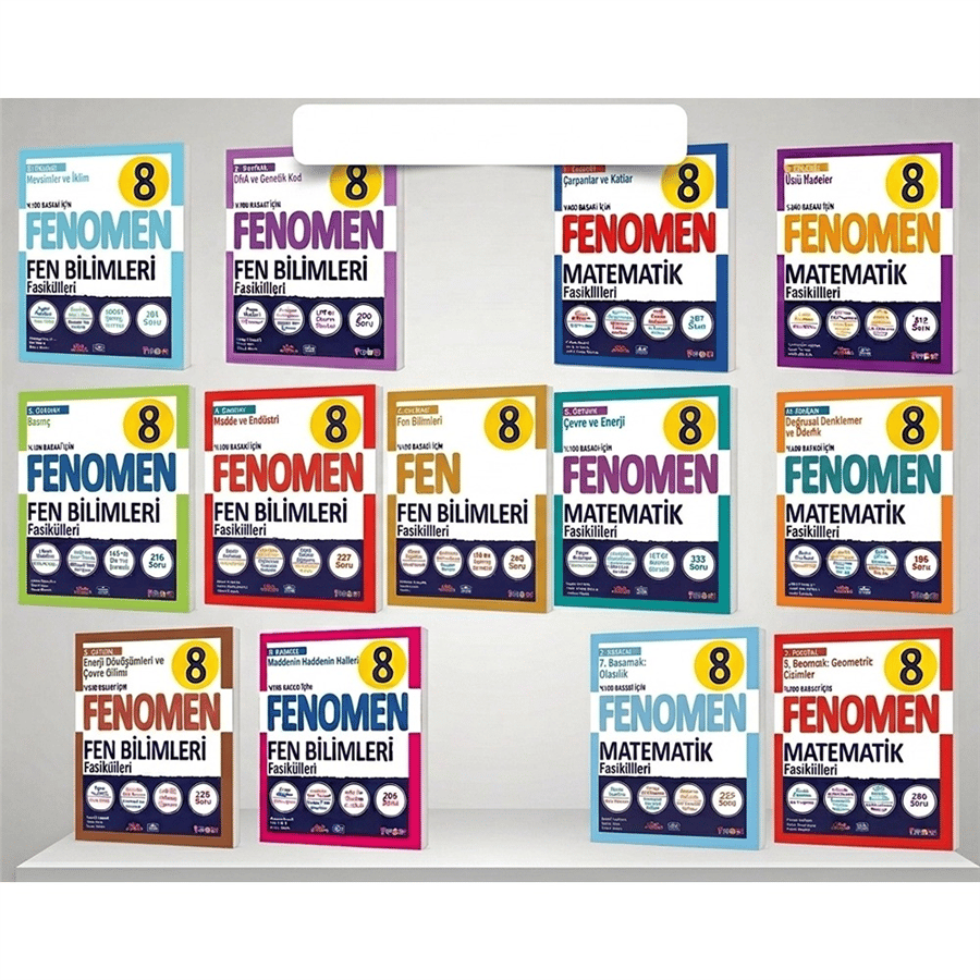 Fenomen Yayınları 8. Sınıf Matematik ve Fen Bilimleri Fasikülleri 2'li Set