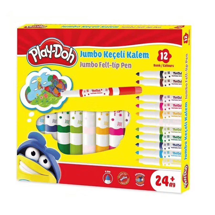 Play-Doh Jumbo Keçeli Kalem 6mm 12 Renk