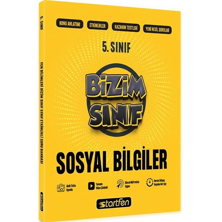 Startfen Yayınları 5. Sınıf Sosyal Bilgiler Bizim Sınıf Etkinlikli Soru Bankası (2026-2027 Güncel Baskı)