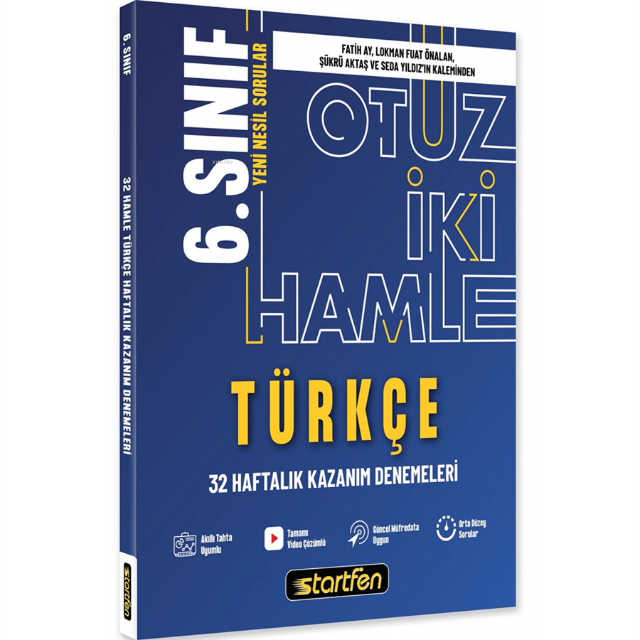 Startfen Yayınları 6. Sınıf Türkçe 32 Hamle Kazanım Denemeleri (2026-2027 Güncel Baskı)