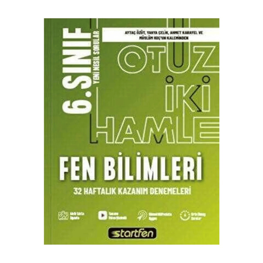 Startfen Yayınları 6. Sınıf Fen Bilimleri 32 Hamle Kazanım Denemeleri (2026-2027 Güncel Baskı)