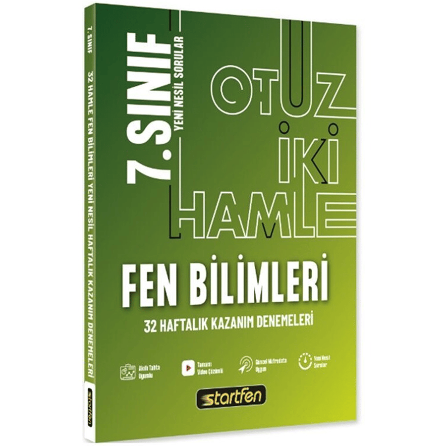 Startfen Yayınları 7. Sınıf Fen Bilimleri 32 Hamle Kazanım Denemeleri (2026-2027 Güncel Baskı)