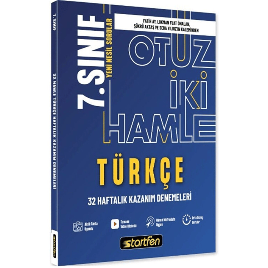 Startfen Yayınları 7. Sınıf Türkçe 32 Hamle Kazanım Denemeleri (2026-2027 Güncel Baskı)