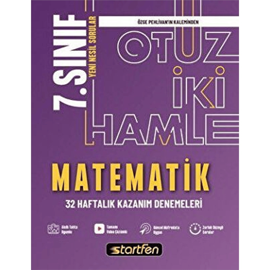 Startfen Yayınları 7. Sınıf Matematik 32 Hamle Kazanım Denemeleri (2026-2027 Güncel Baskı