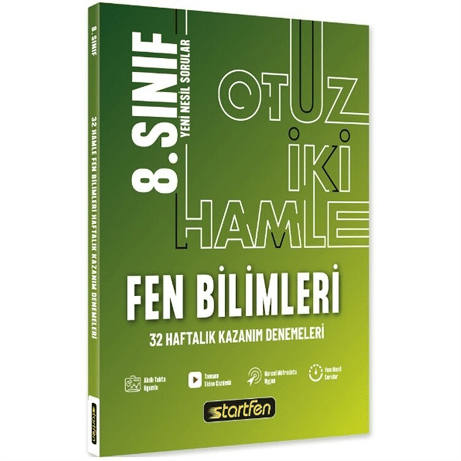 Startfen Yayınları 8. Sınıf Fen Bilimleri 32 Hamle Kazanım Denemeleri (2026-2027 Güncel Baskı)