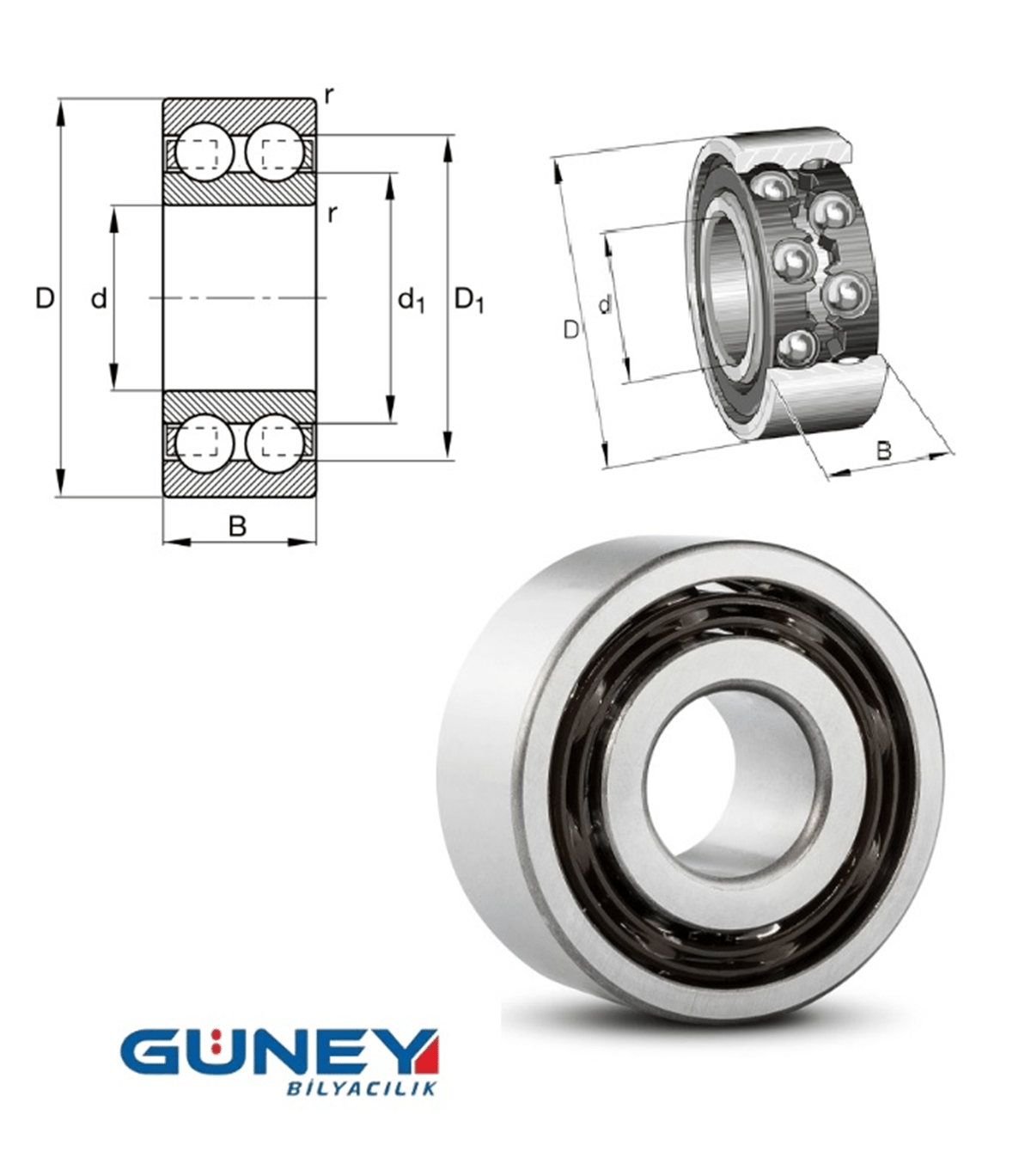 4304 20X52X21 Cift Sirali Sabit Bilyali Rulman