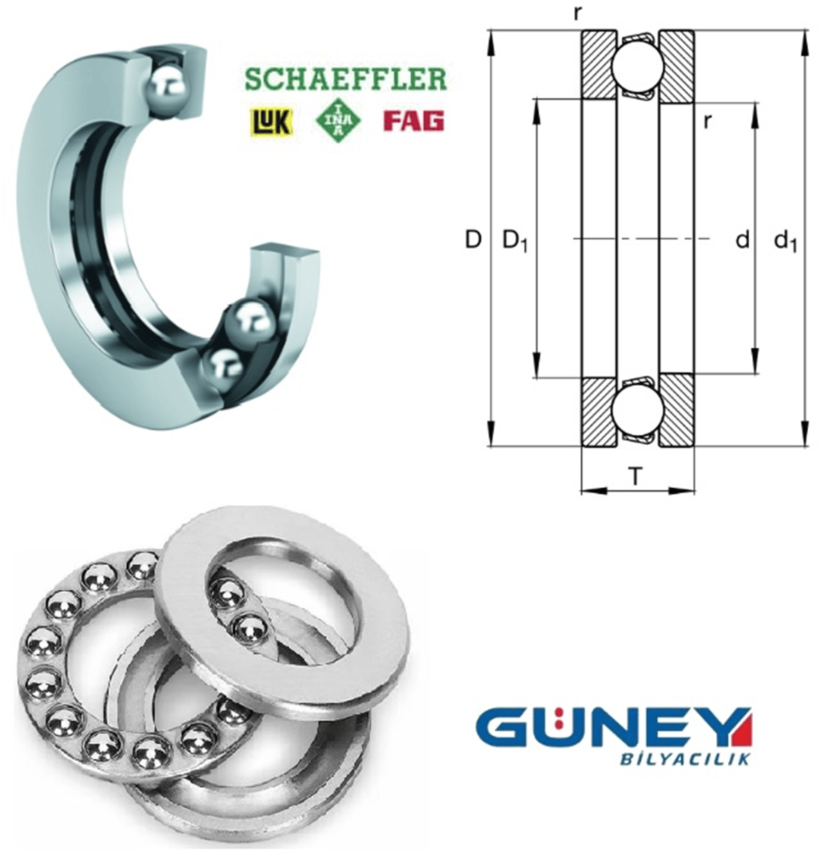 50X78X22 Eksenel Sabit Bilyali Büte Rulman