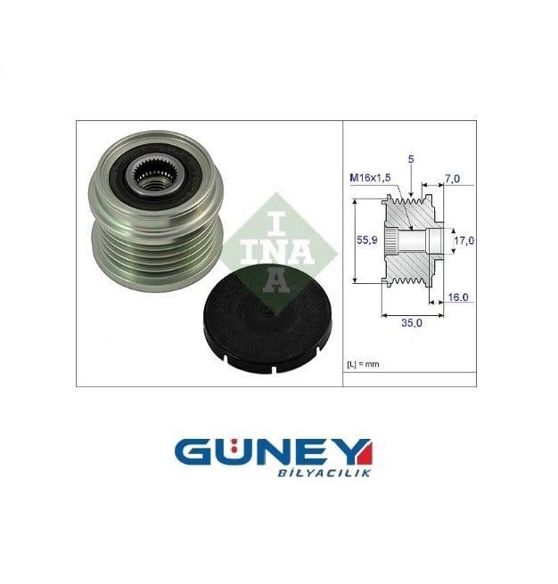 INA DİNAMO RUL.F-226322.07  
INA 535000710 (RVL 55469) GTS OAP7096