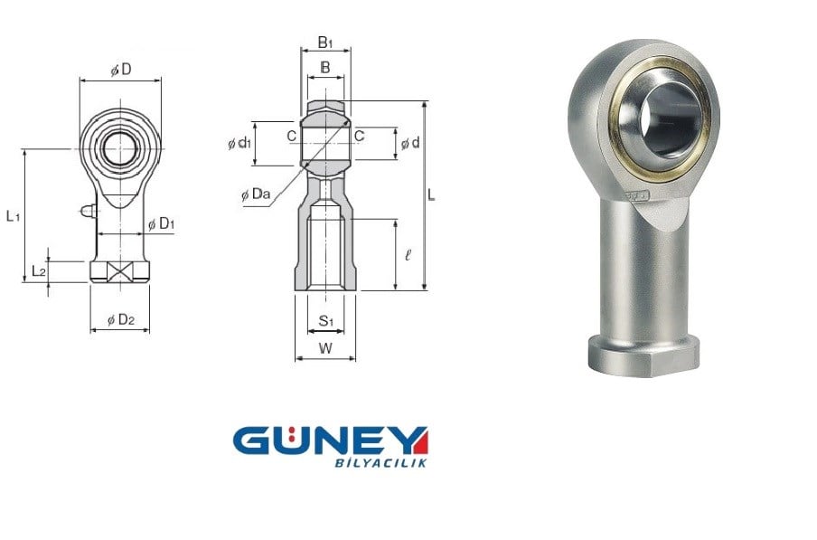 M10X1,5 MANDA GÖZÜ RULMAN  DİŞİ SOL DİŞ