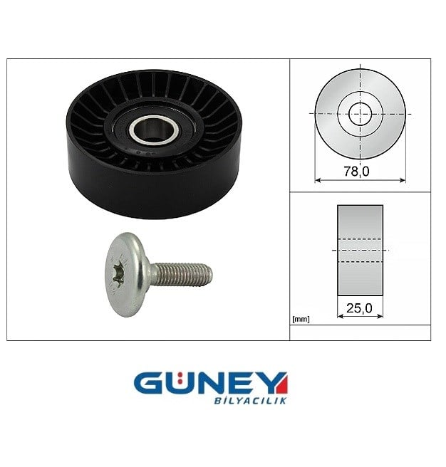 V KAYIŞ GERGİ RULMANI (17*78*25) CITROEN C5 C8 (DE DC) 1.8 2.0 16V 2001-> PEUGEOT 206 307 406 407 (2