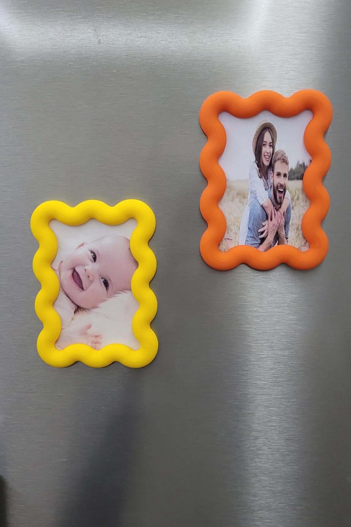 2 Adet Renkli Fotoğraf Çerçevesi Magnet, Manyetik Çerçeve
