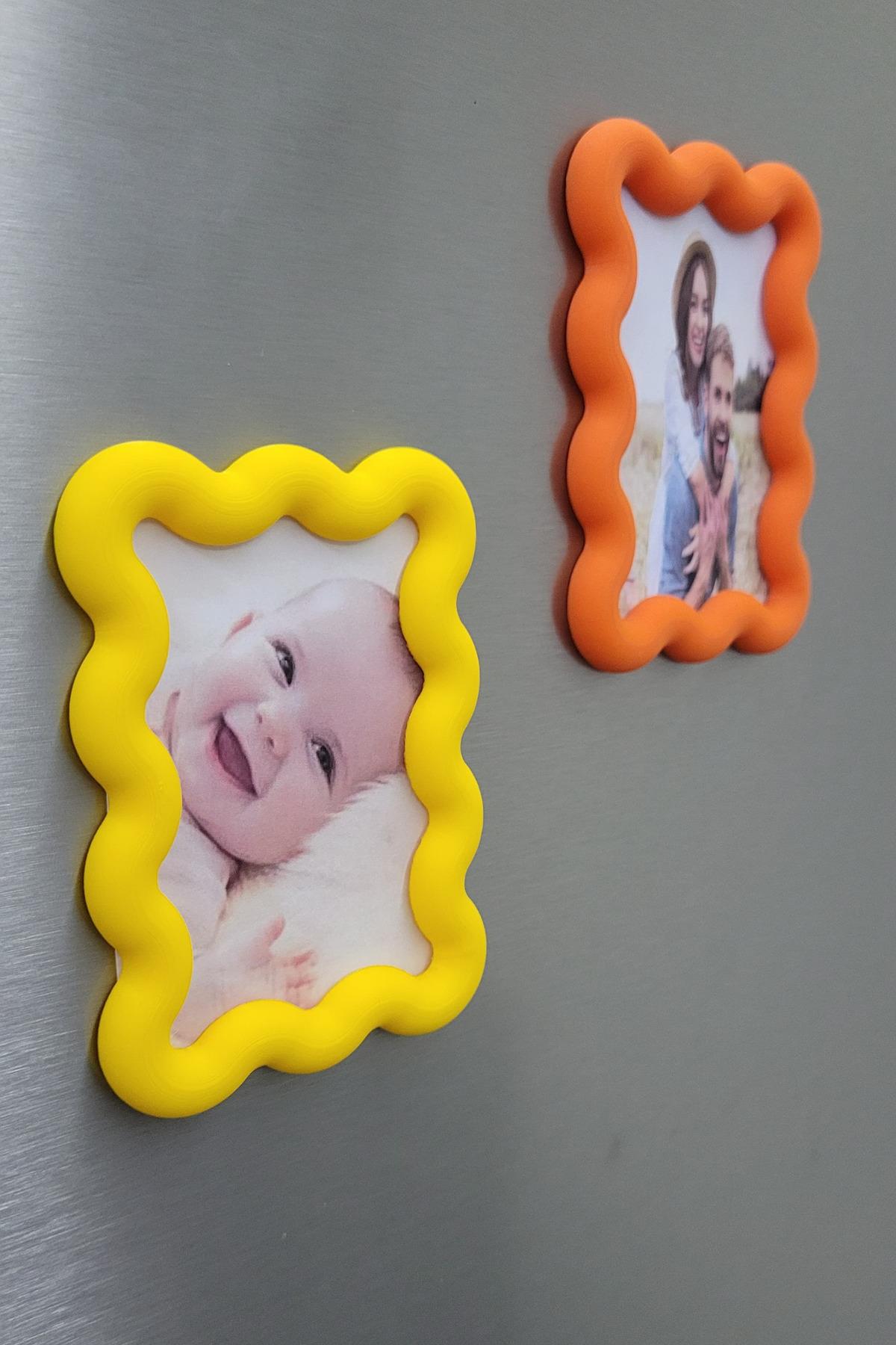 2 Adet Renkli Fotoğraf Çerçevesi Magnet, Manyetik Çerçeve