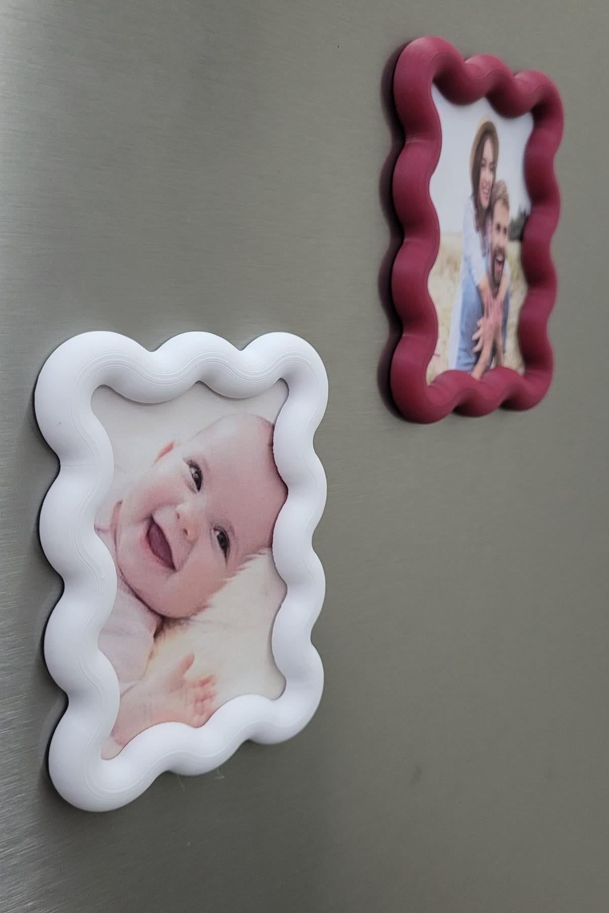 2 Adet Renkli Fotoğraf Çerçevesi Magnet, Manyetik Çerçeve