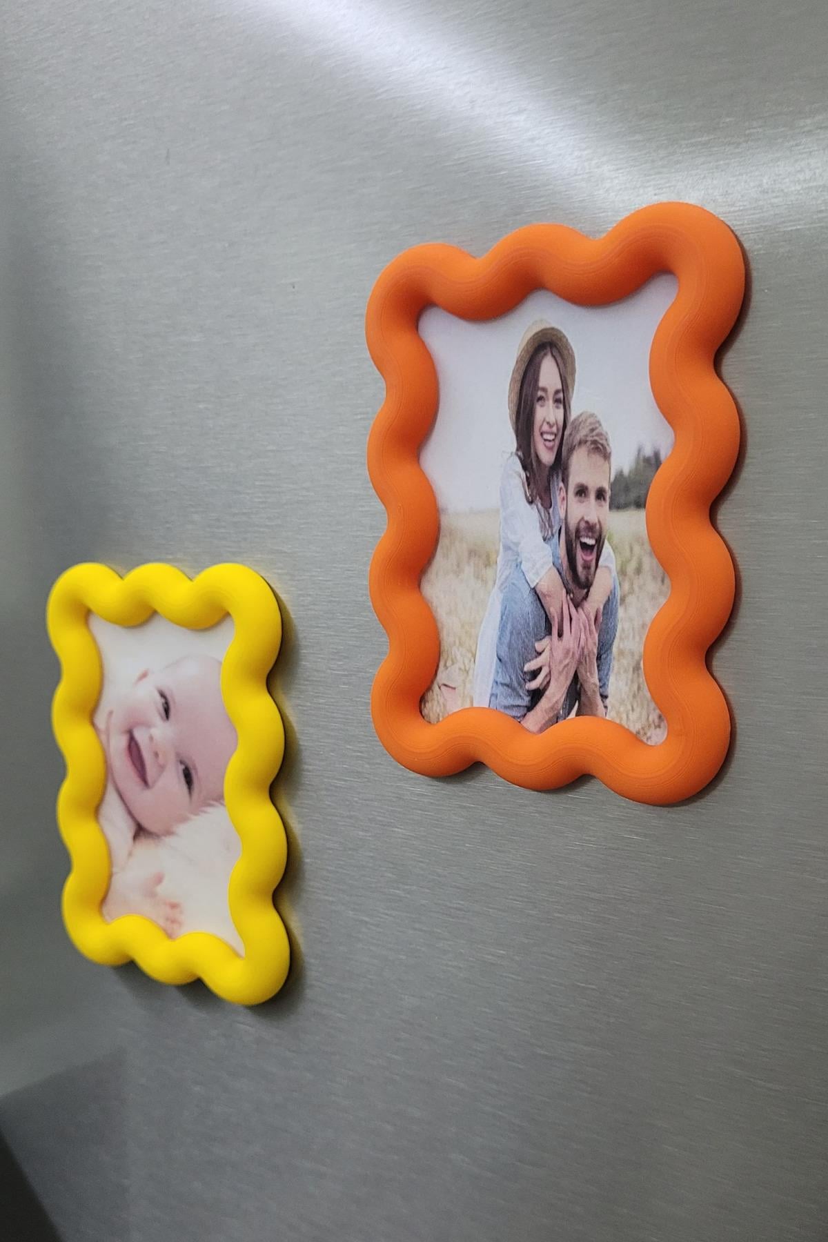 2 Adet Renkli Fotoğraf Çerçevesi Magnet, Manyetik Çerçeve