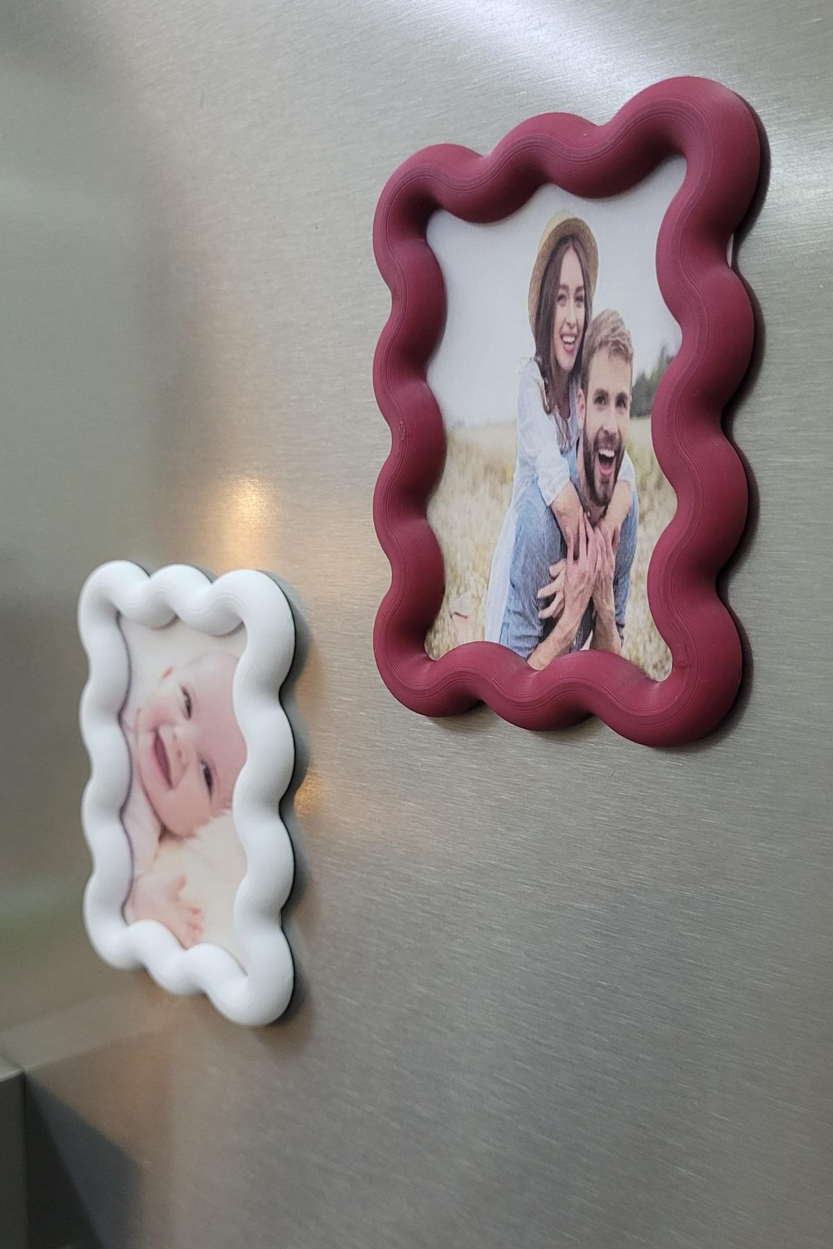 2 Adet Renkli Fotoğraf Çerçevesi Magnet, Manyetik Çerçeve