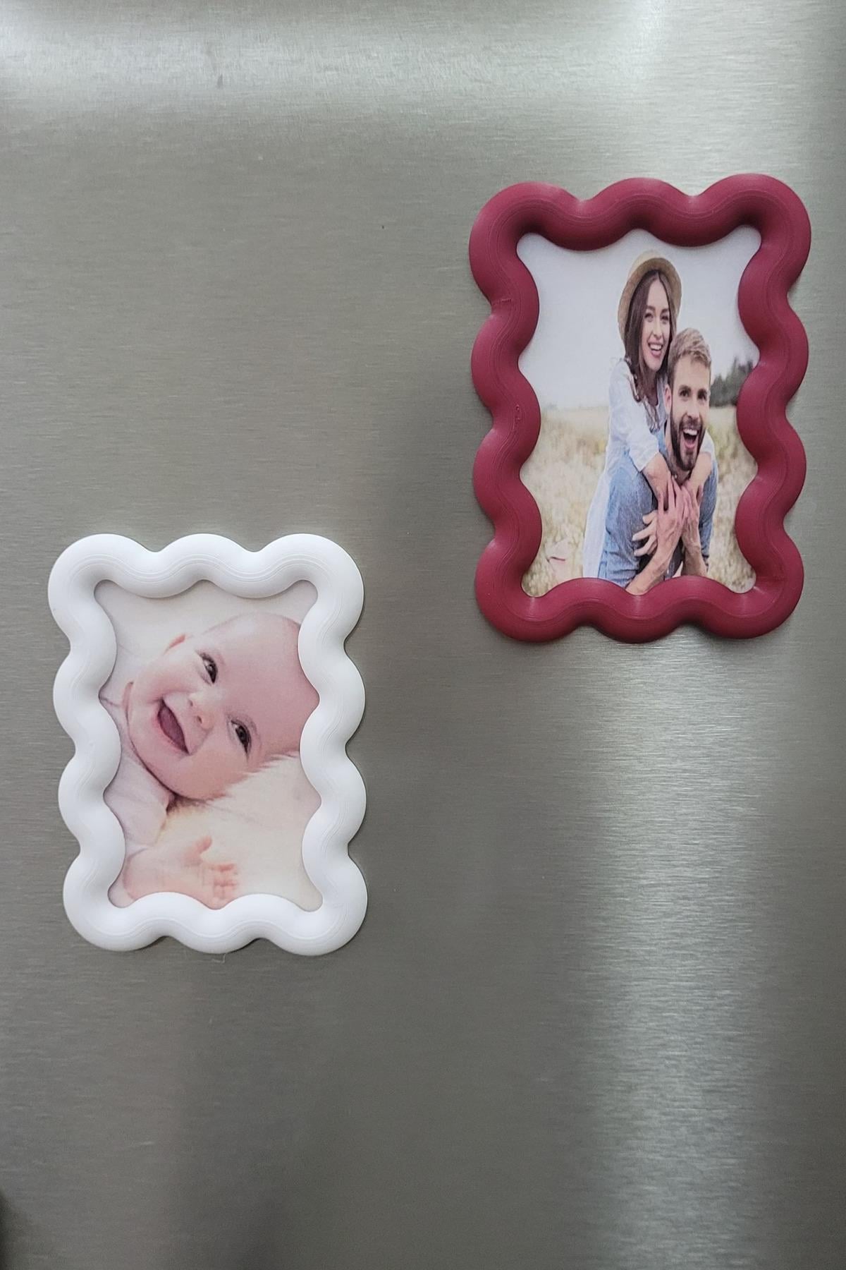 2 Adet Renkli Fotoğraf Çerçevesi Magnet, Manyetik Çerçeve