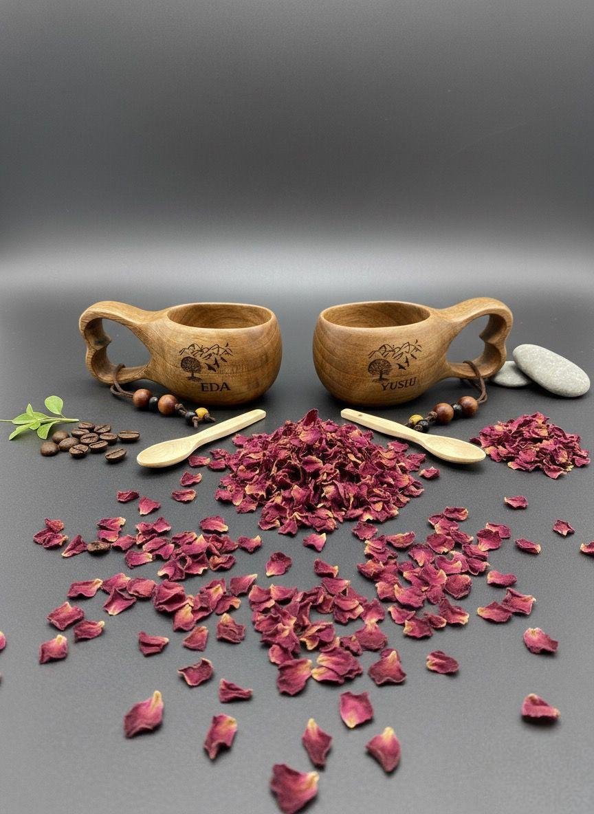 Çiftlere Kalpli Tasarım Kuksa Bardak