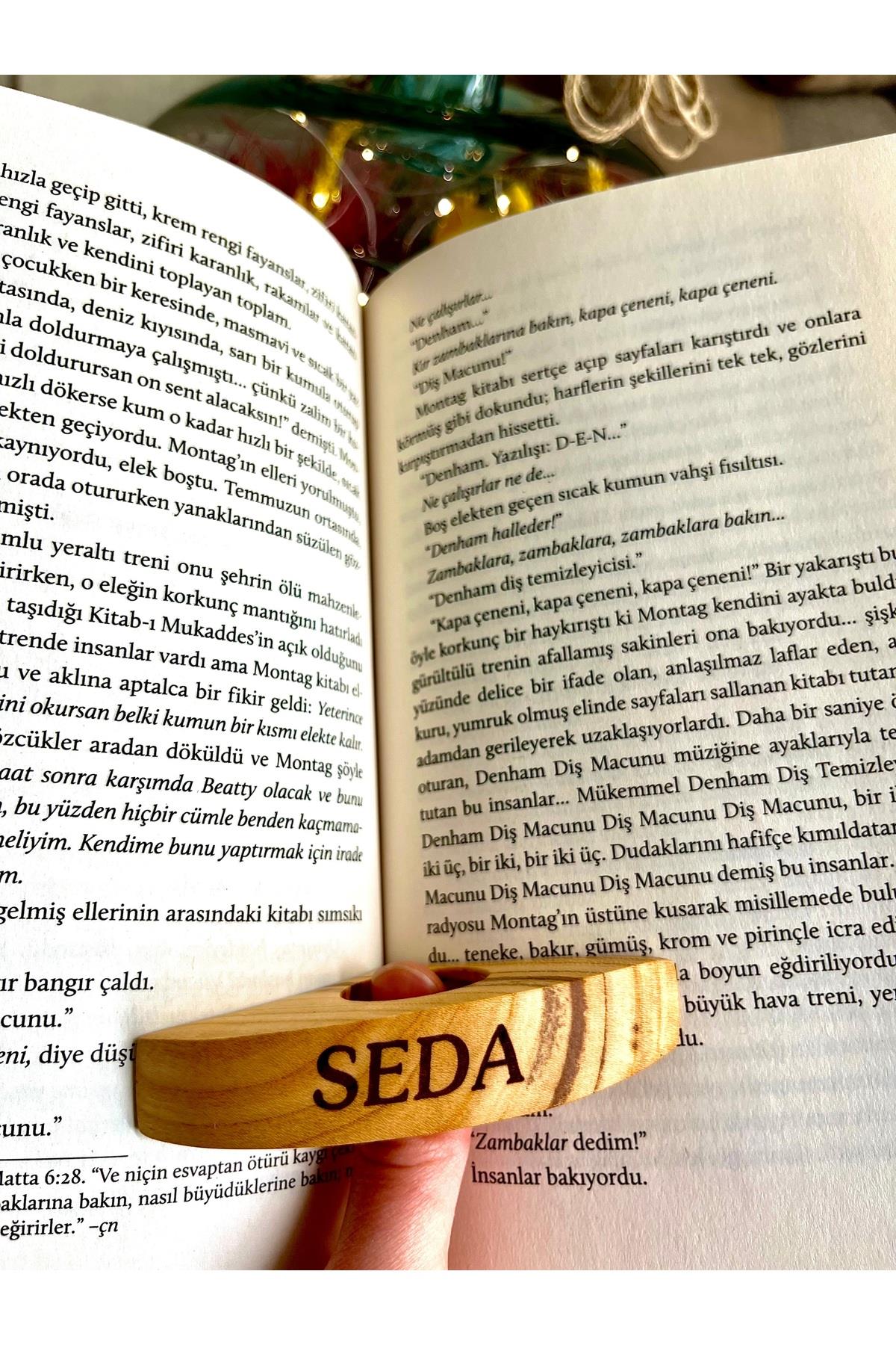 Kişiye Özel Ahşap Kişiselleştirilebilir Kitap Okuma Yüzüğü
