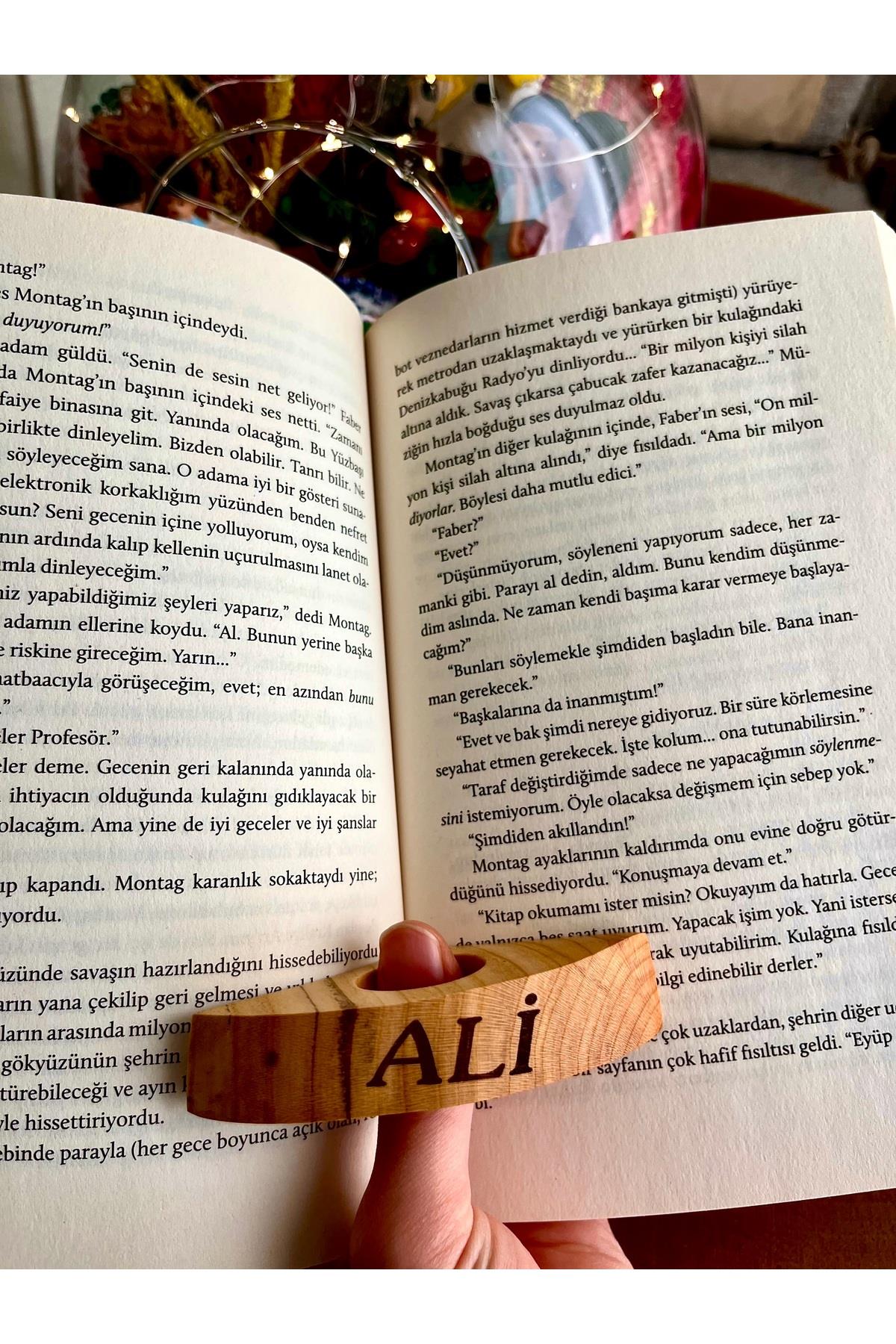 Kişiye Özel Ahşap Kişiselleştirilebilir Kitap Okuma Yüzüğü
